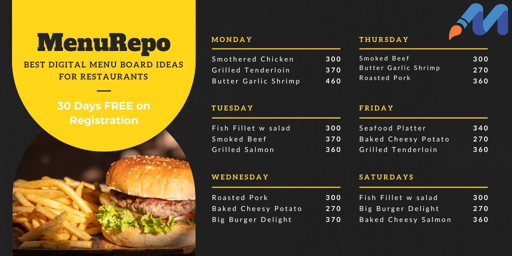 digital menu board ideas for restaurants