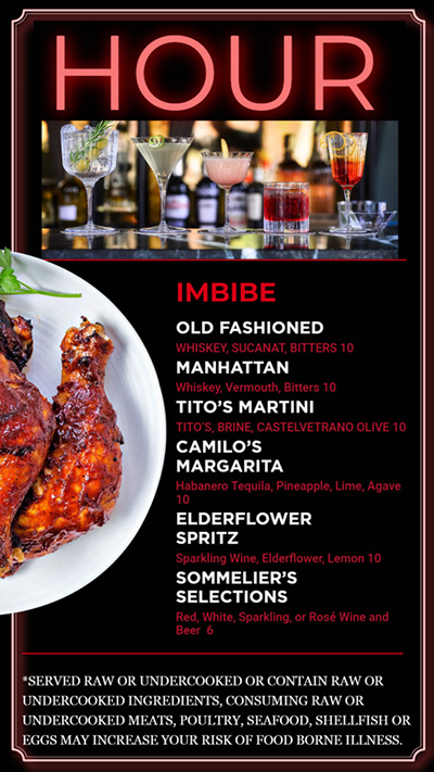 Happy hour digital menu board MenuRepo wall menu