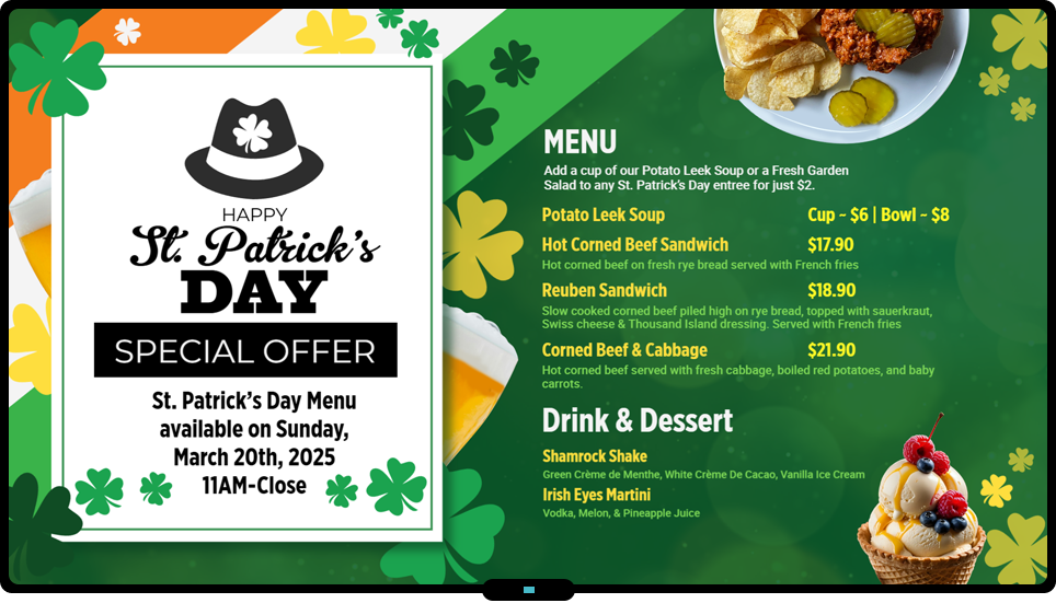 St. Patrick's Day Menu Design| MenuRepo