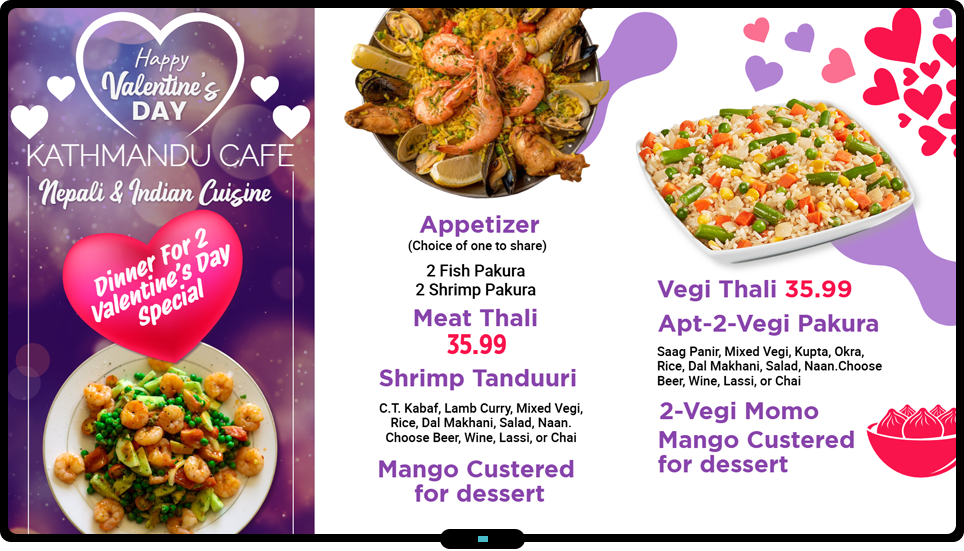 Valentine's Day Menu Design| MenuRepo