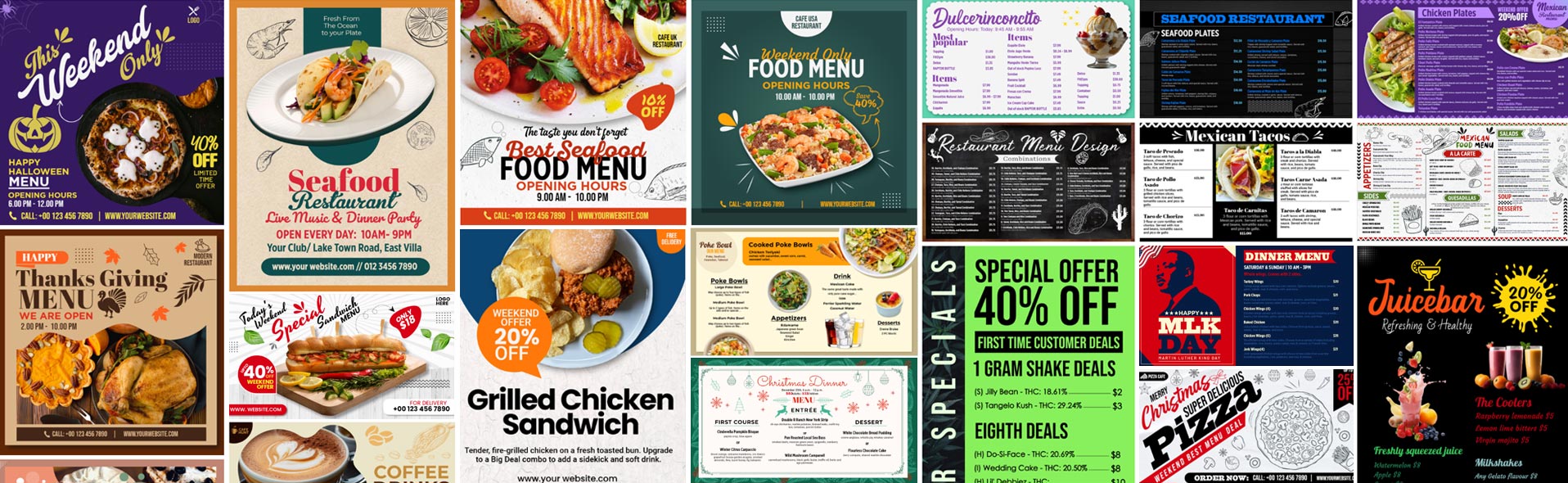Restaurant electronic display board menu design to promote business, increase sales as well as to increase profit | MenuRepo MenuRepo menu design style for the restaurant industry | MenuRepo