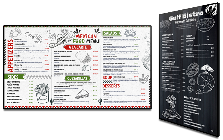 Sketch menu board for signage display feels personal touch for every customers | MenuRepo A Sketch menu board template creates hand made feelings | MenuRepo