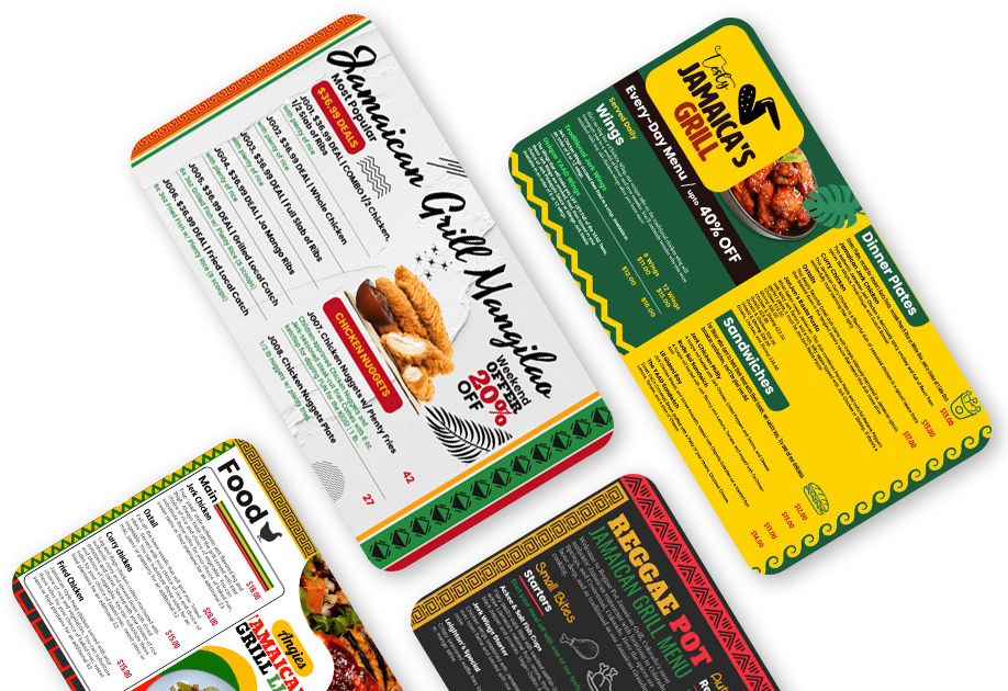 MenuRepo | Wonderful Jamaican food menu template