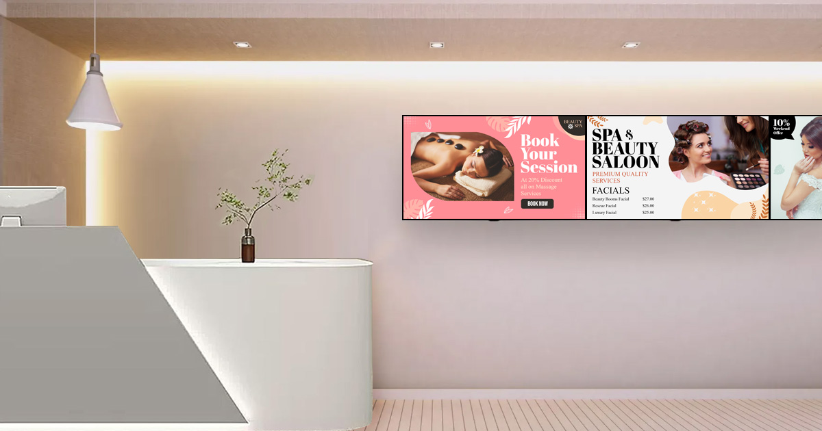 MenuRepo | Readymade Beauty care or Salon menu card templates for digital signage screens