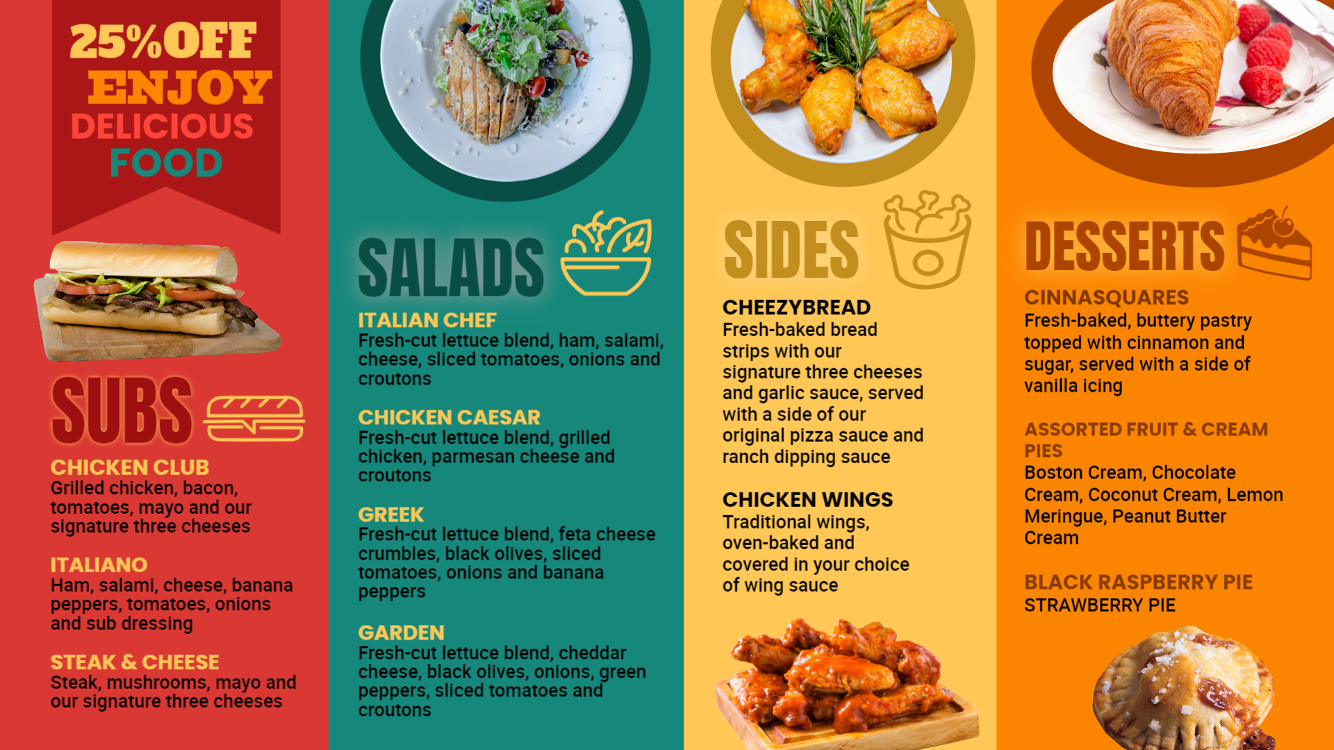 Offer menu template Offer menu template