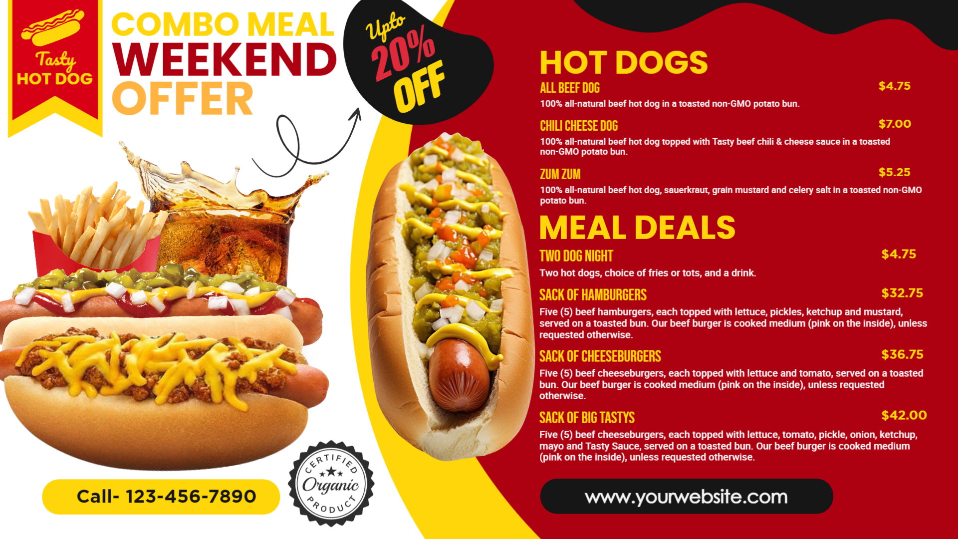 Attractive Hot Dog menu Attractive Hot Dog menu