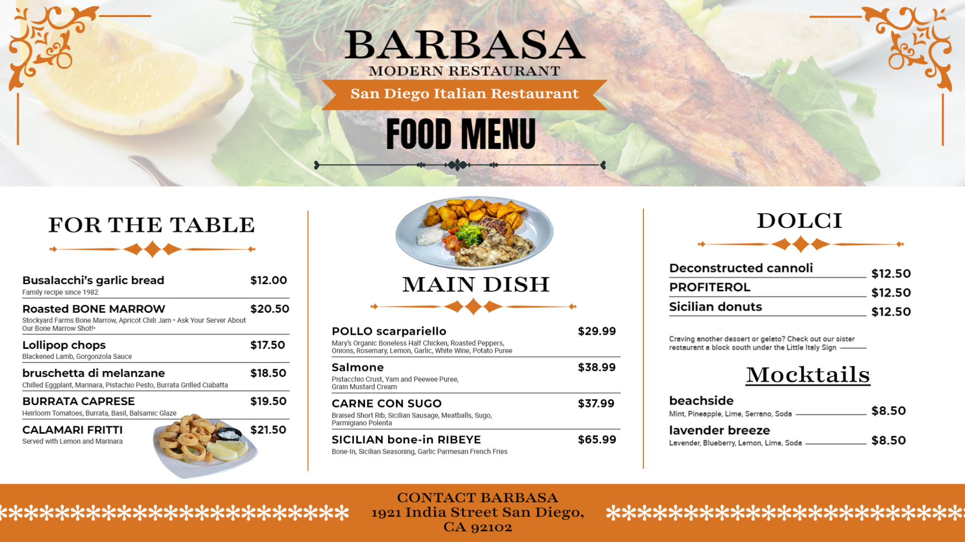 Simple Food Menu Simple Food Menu