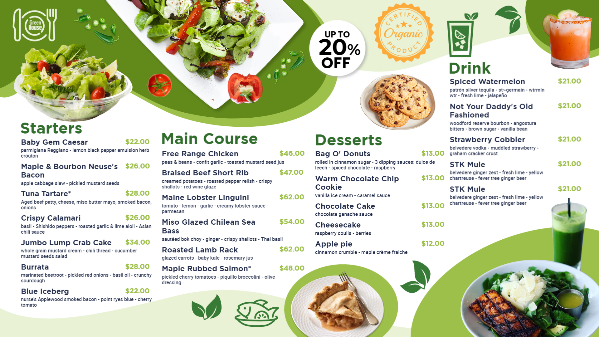 Innovative salad digital board menu Innovative salad digital board menu