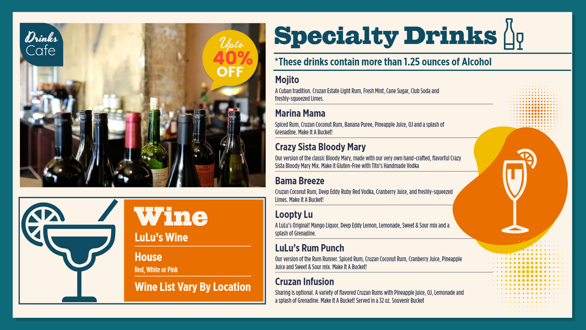 Customized Digital Drinks Menu Customized Digital Drinks Menu