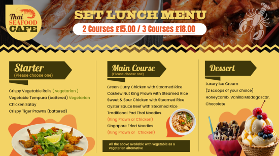 Awesome Asian Thai food menu