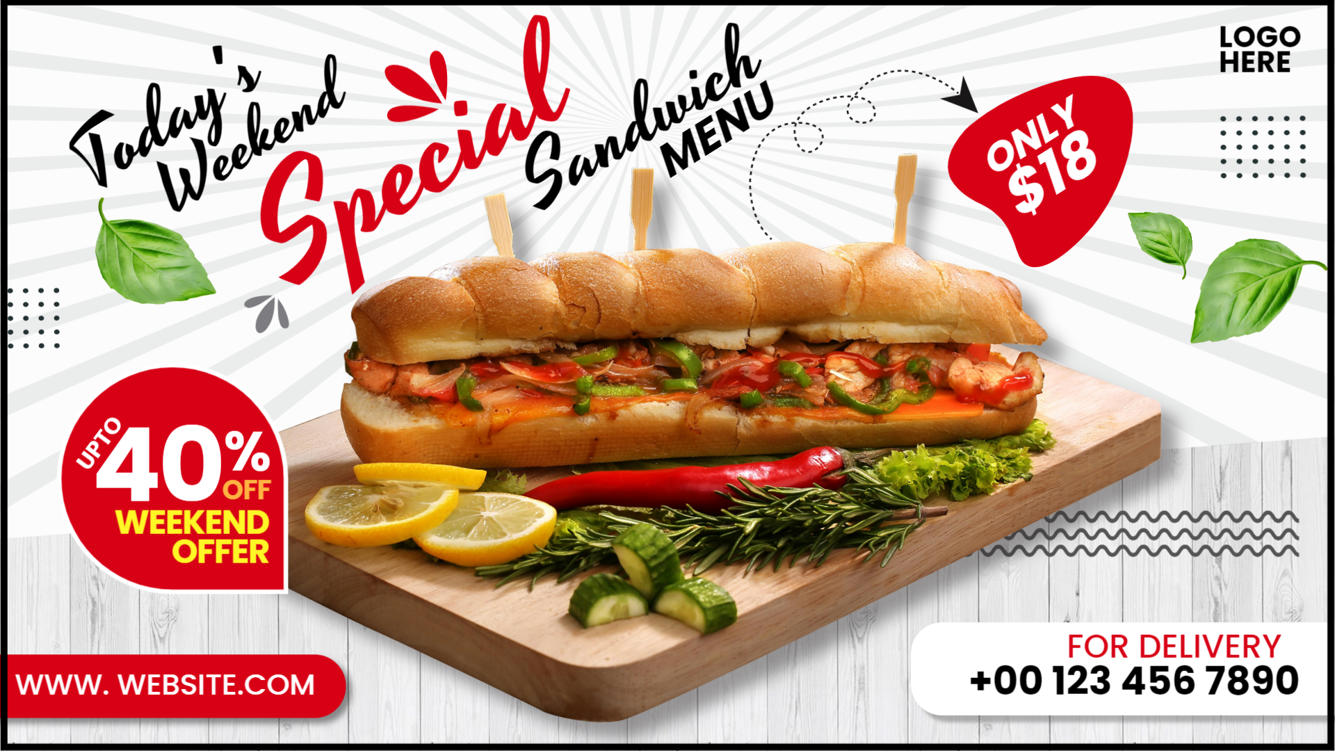 Deli sandwich offer menu design Deli sandwich offer menu design