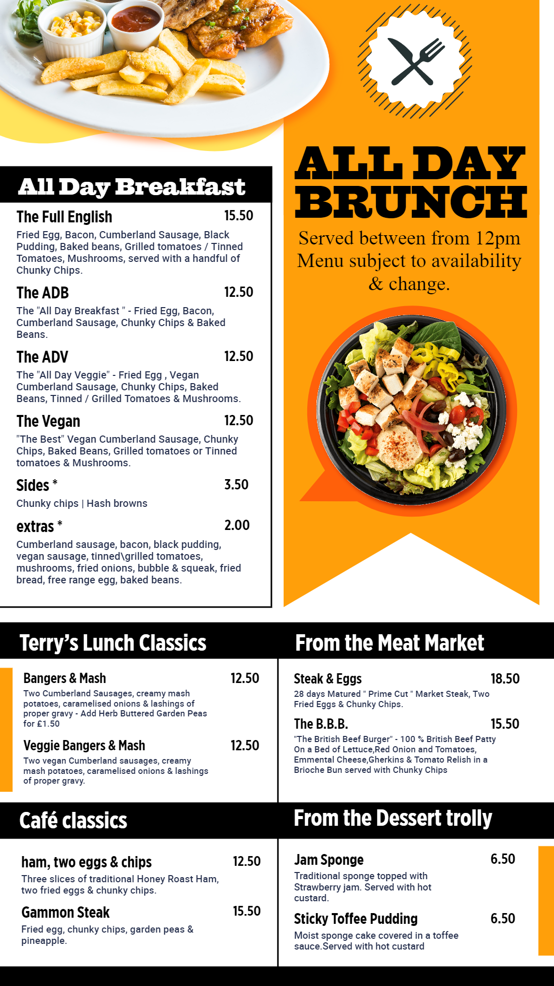 All day Brunch Digital Signage Menu Template All day Brunch Digital Signage Menu Template