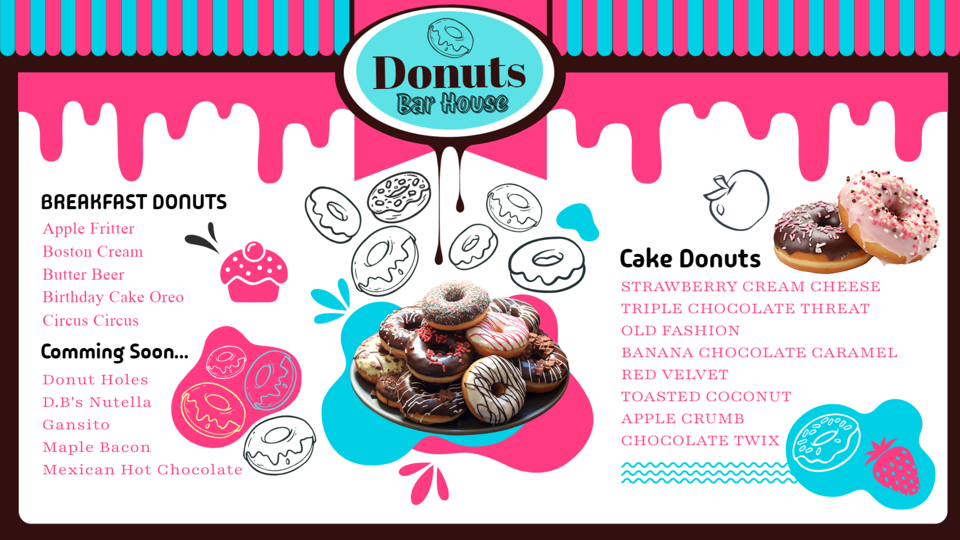 Donuts menu for digital signage Donuts menu for digital signage
