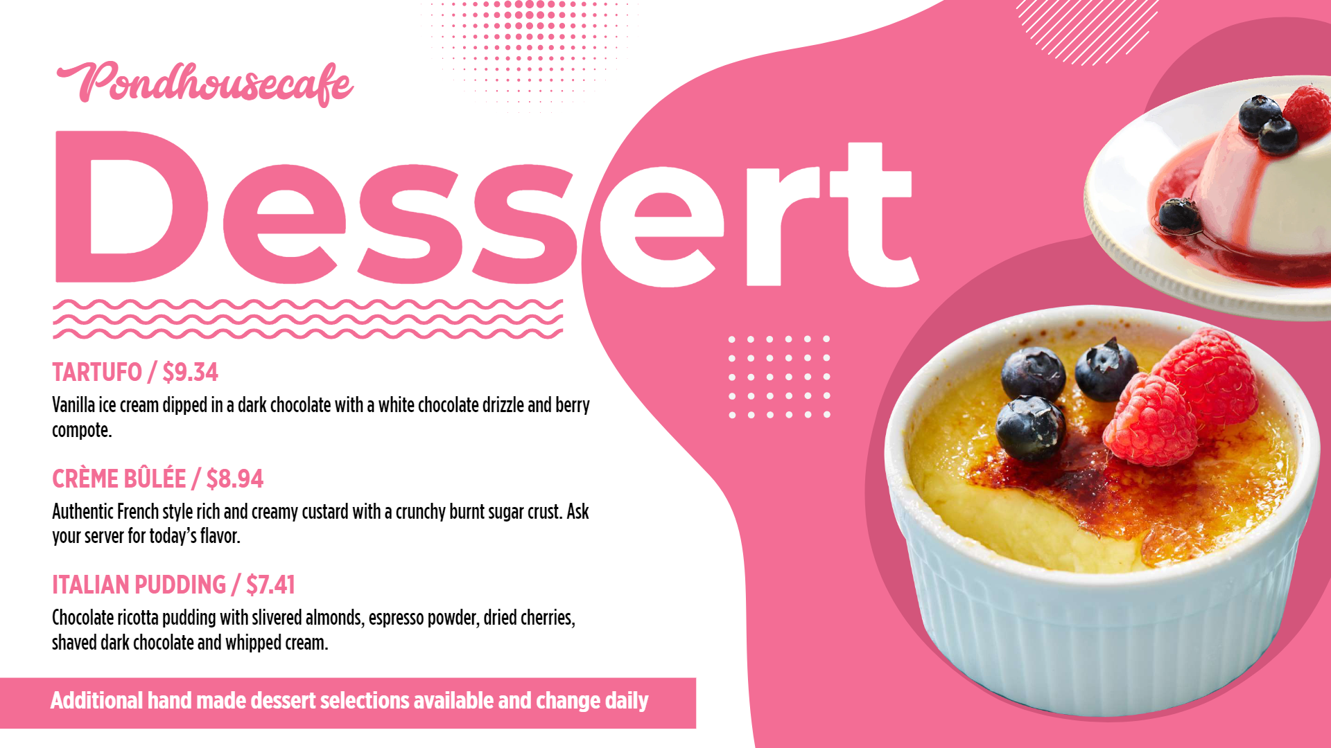 Free Editable Dessert menu Ideas Free Editable Dessert menu Ideas