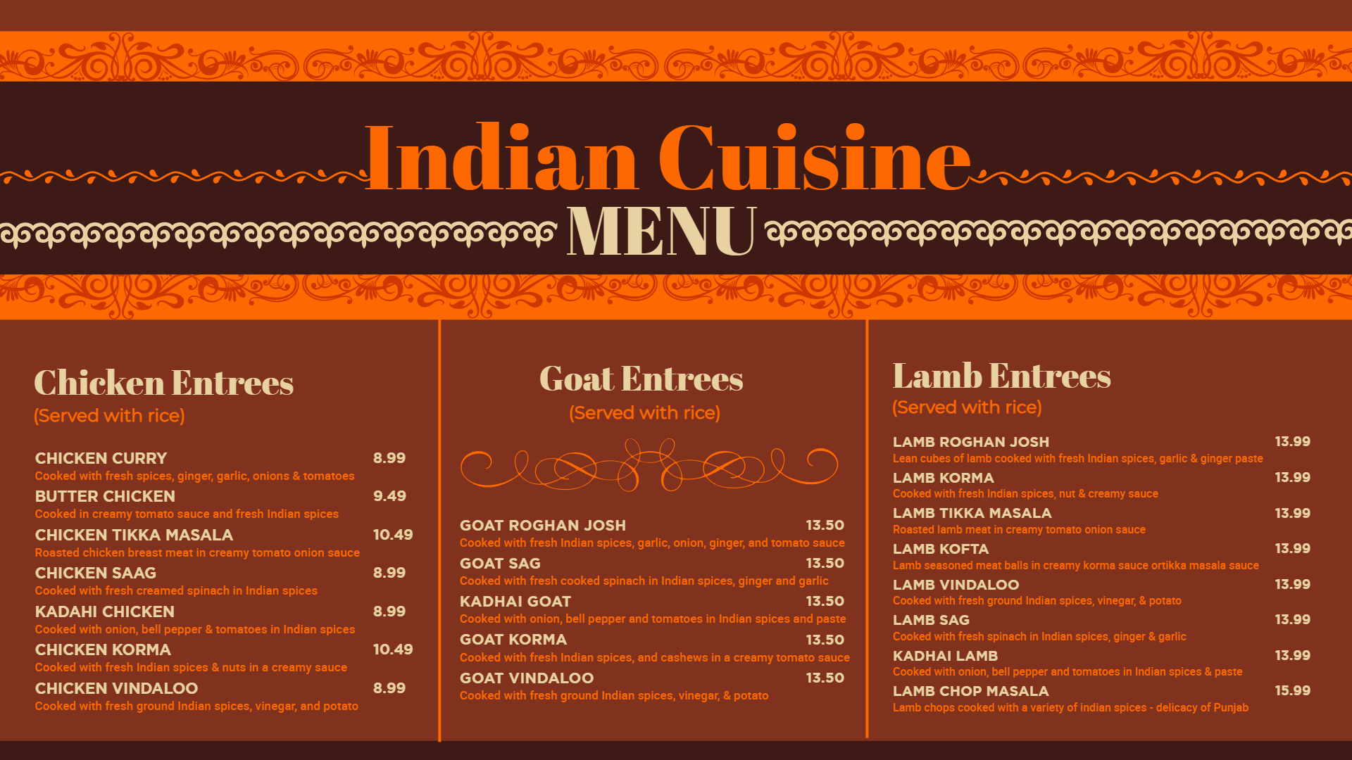Free download Indian Cuisine digital Menu Ideas Free download Indian Cuisine digital Menu Ideas