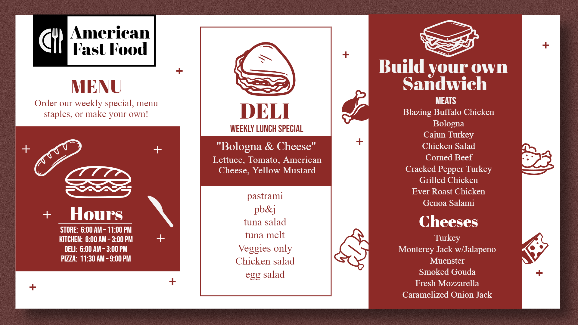 Deli Sandwich Weekly Lunch Special Digital Menu Idea Deli Sandwich Weekly Lunch Special Digital Menu Idea