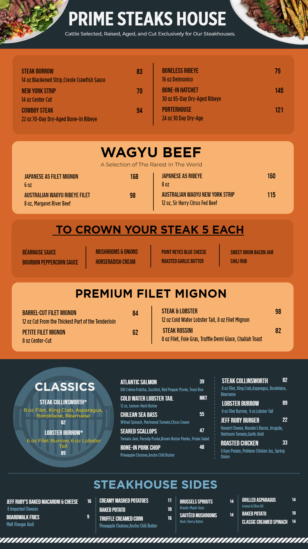 Customizable Steak House Digital menu template Customizable Steak House Digital menu template