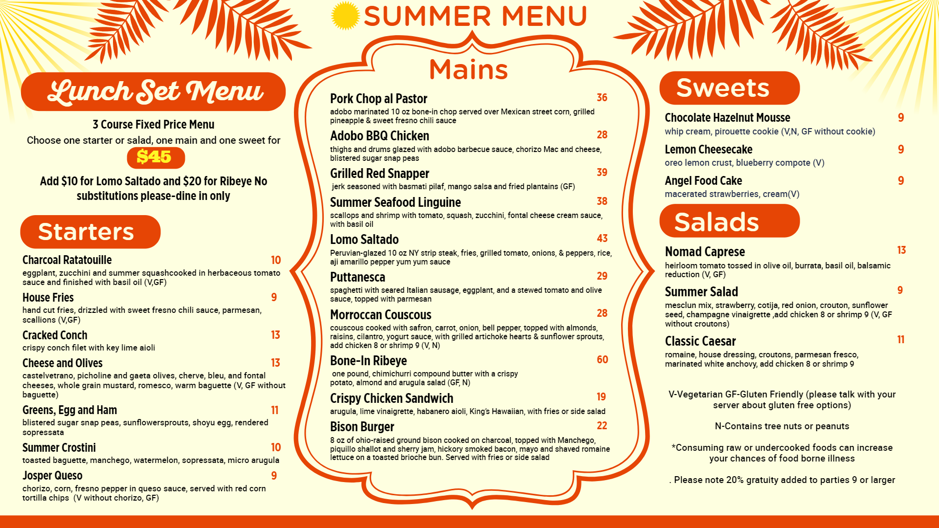Creative summer Lunch Digital menu Ideas Creative summer Lunch Digital menu Ideas