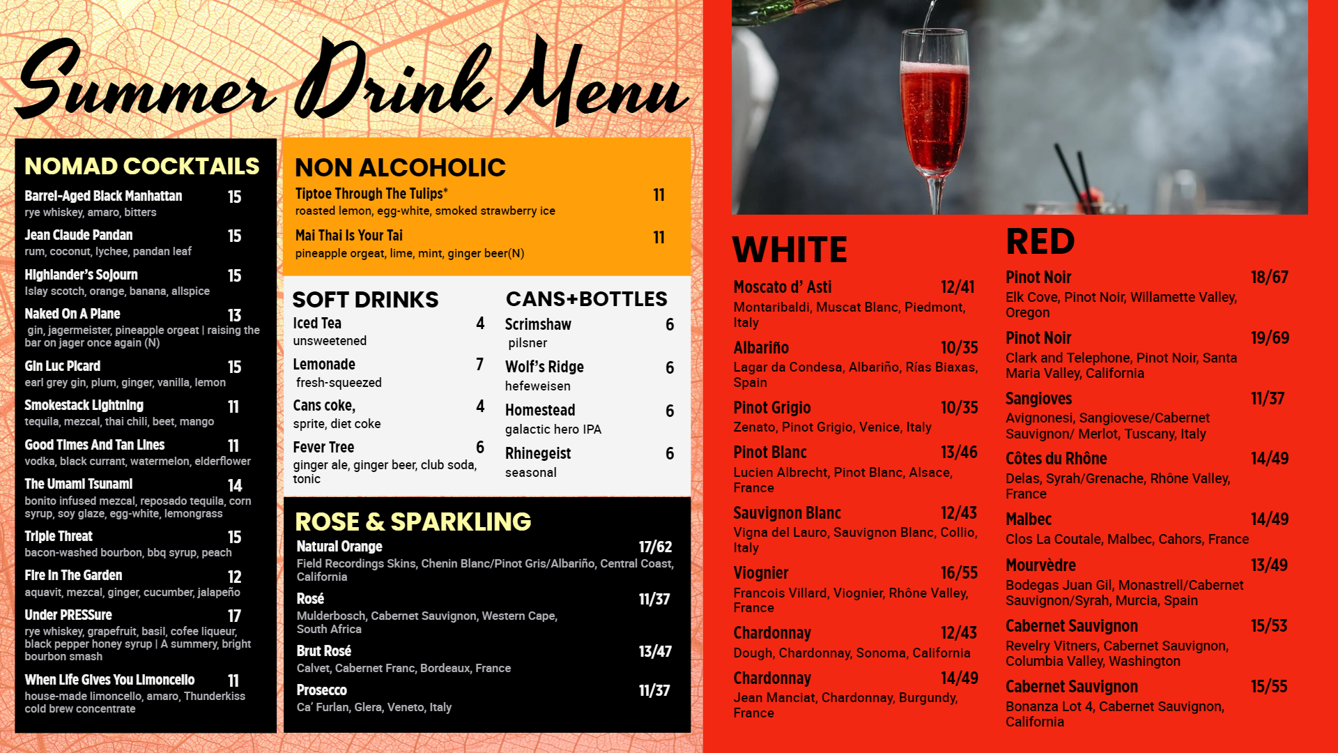 Elegant summer digital menu Template Elegant summer digital menu Template