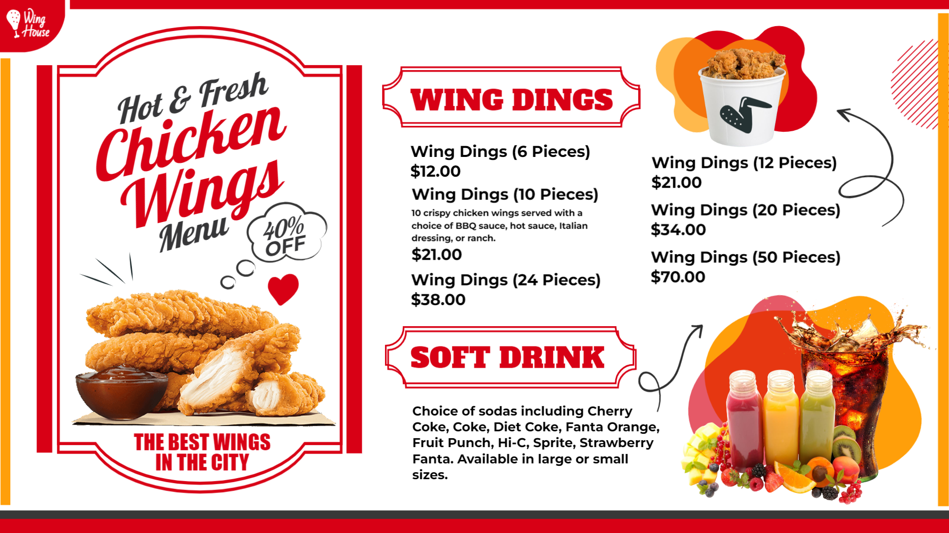 Snack menu, Chicken wings menu Snack menu, Chicken wings menu