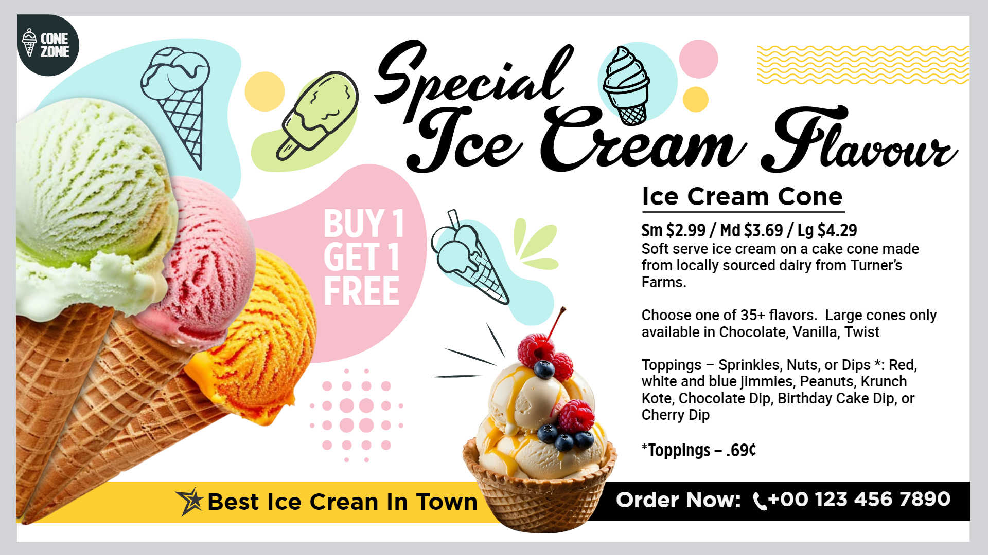 Ice cream digital menu Ice cream digital menu