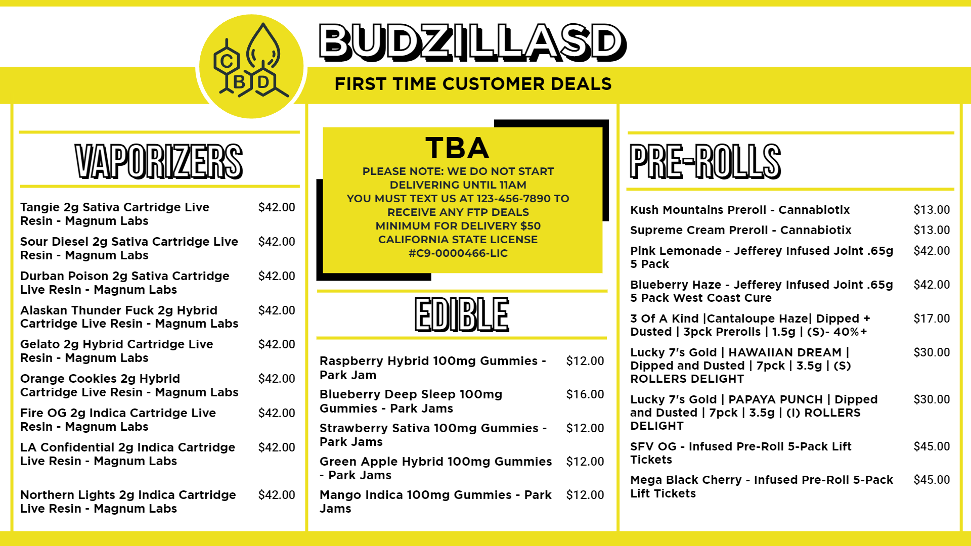 Simple Vape Digital Menu Template Simple Vape Digital Menu Template