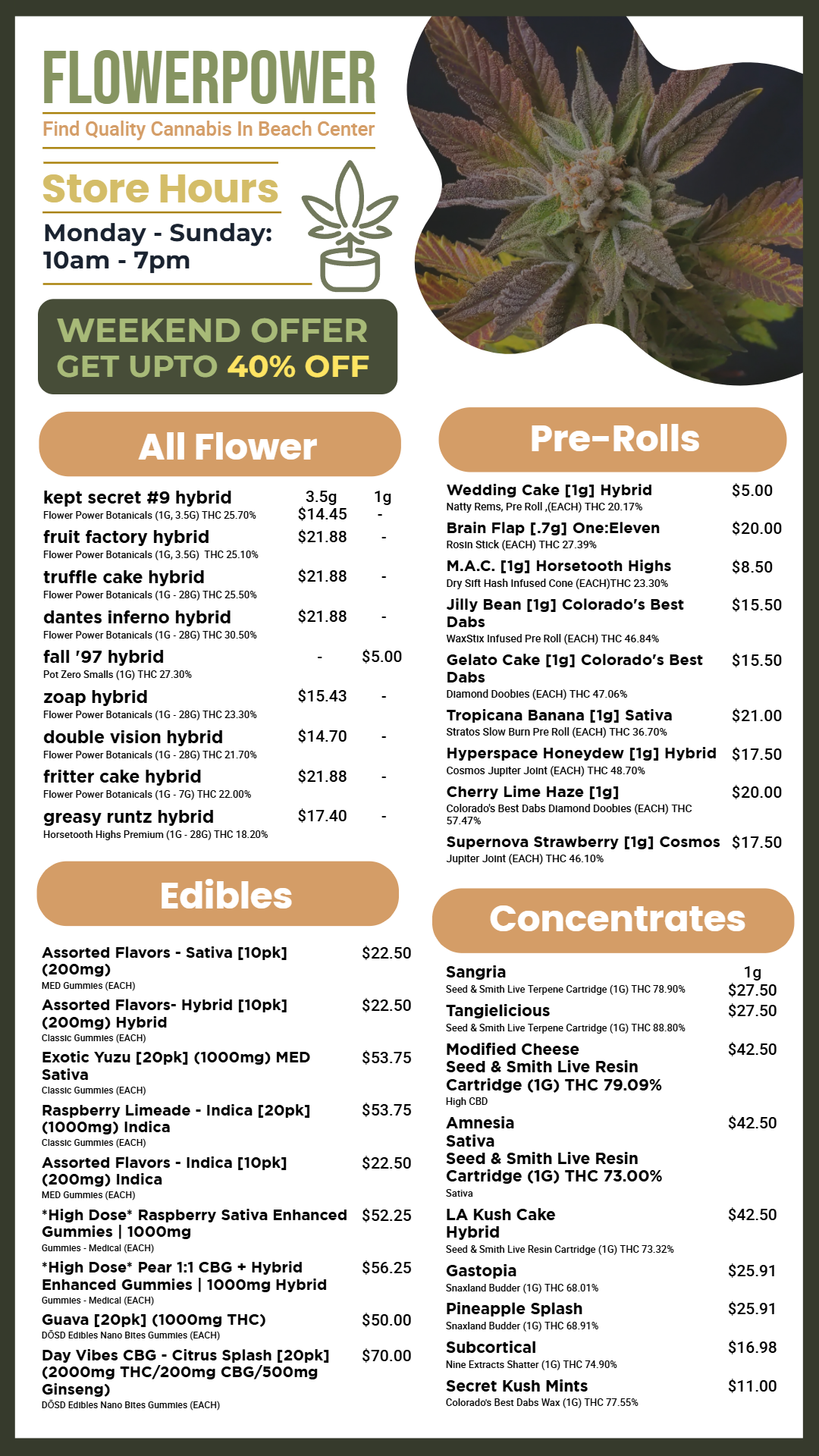 Cannabis digital menu Cannabis digital menu