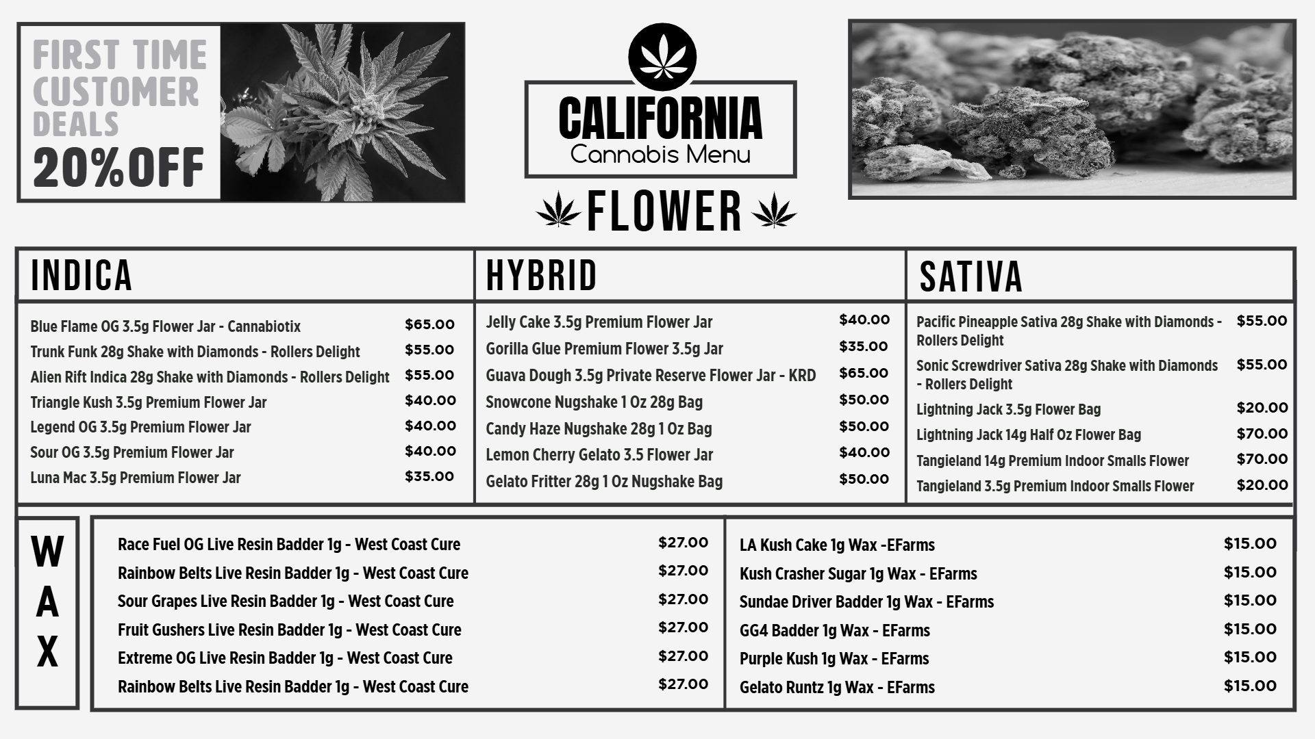 Cannabis Digital Menu Cannabis Digital Menu