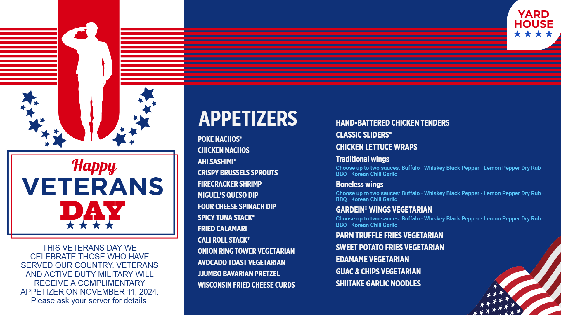 Veterans day digital menu Veterans day digital menu