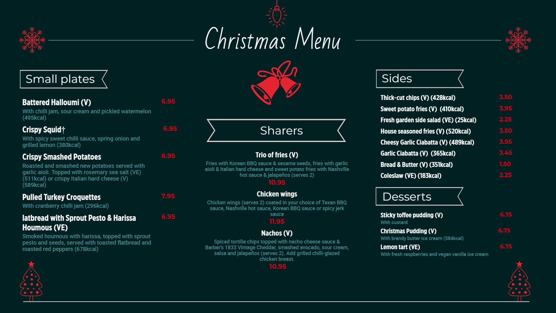 Christmas menu Christmas menu