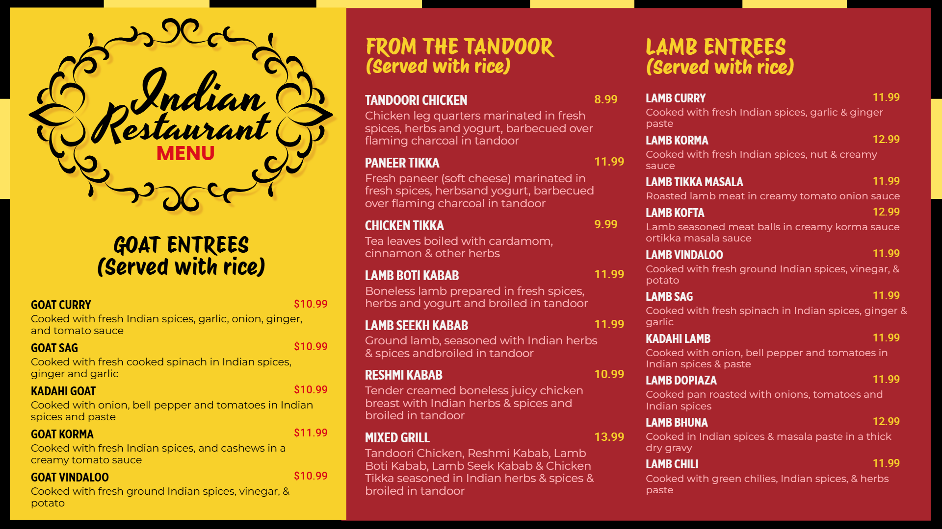 Indian menu Ideas Indian menu Ideas