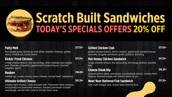 Sandwiches Menu design
