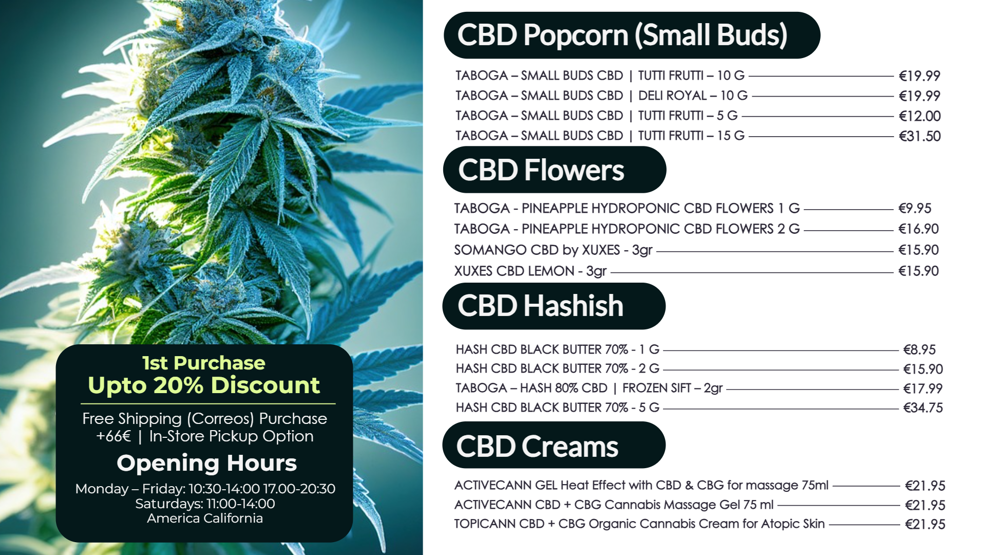 Best Dispensary CBD Menu Design