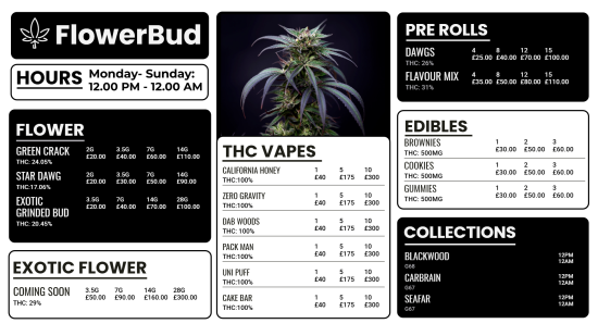 Dispensary digital menu design template