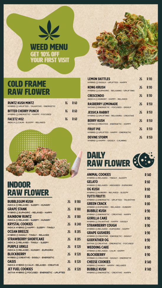 Design for Dispensary Flower Digital Menu 