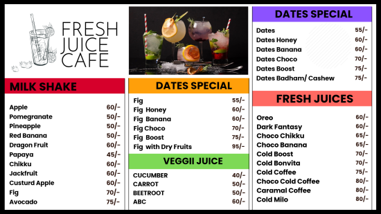 Simple Fresh Juice Digital Menu Template