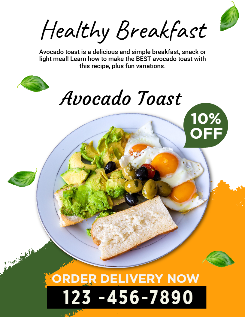 Healthy Breakfast Digital Menu Design Healthy Breakfast Digital Menu Design