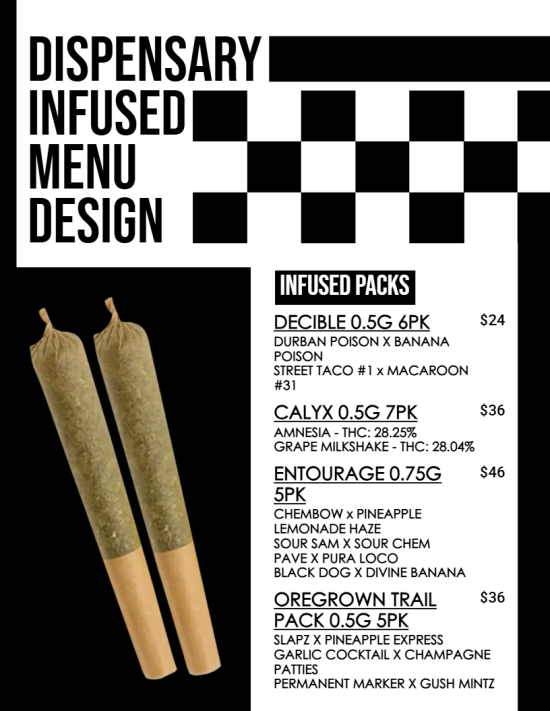 Best Dispensary Infused Menu design Ideas 