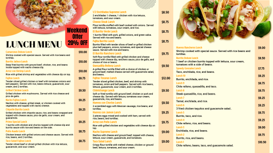 Digital lunch menu design template