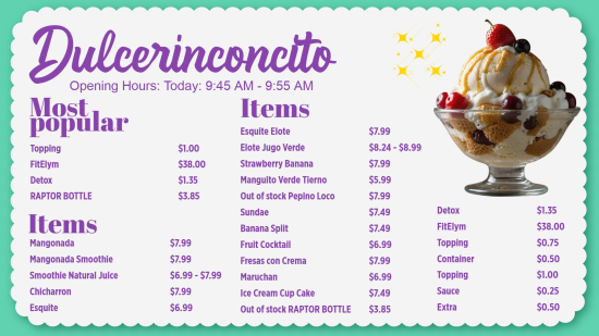 Juice Digital Menu Template