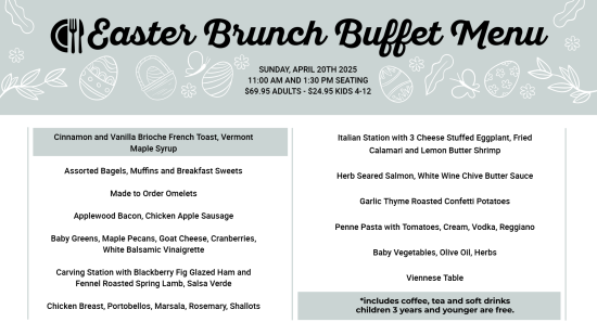 Easter brunch buffet Digital menu