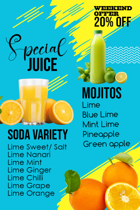 Best Juice Menu flyers