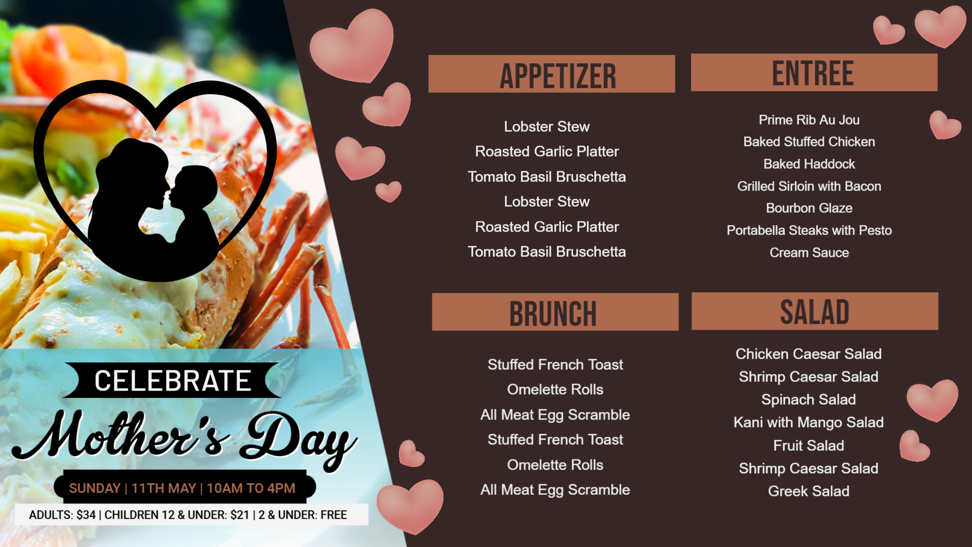 Mother's Day Restaurant Digital menu Mother's Day Restaurant Digital menu