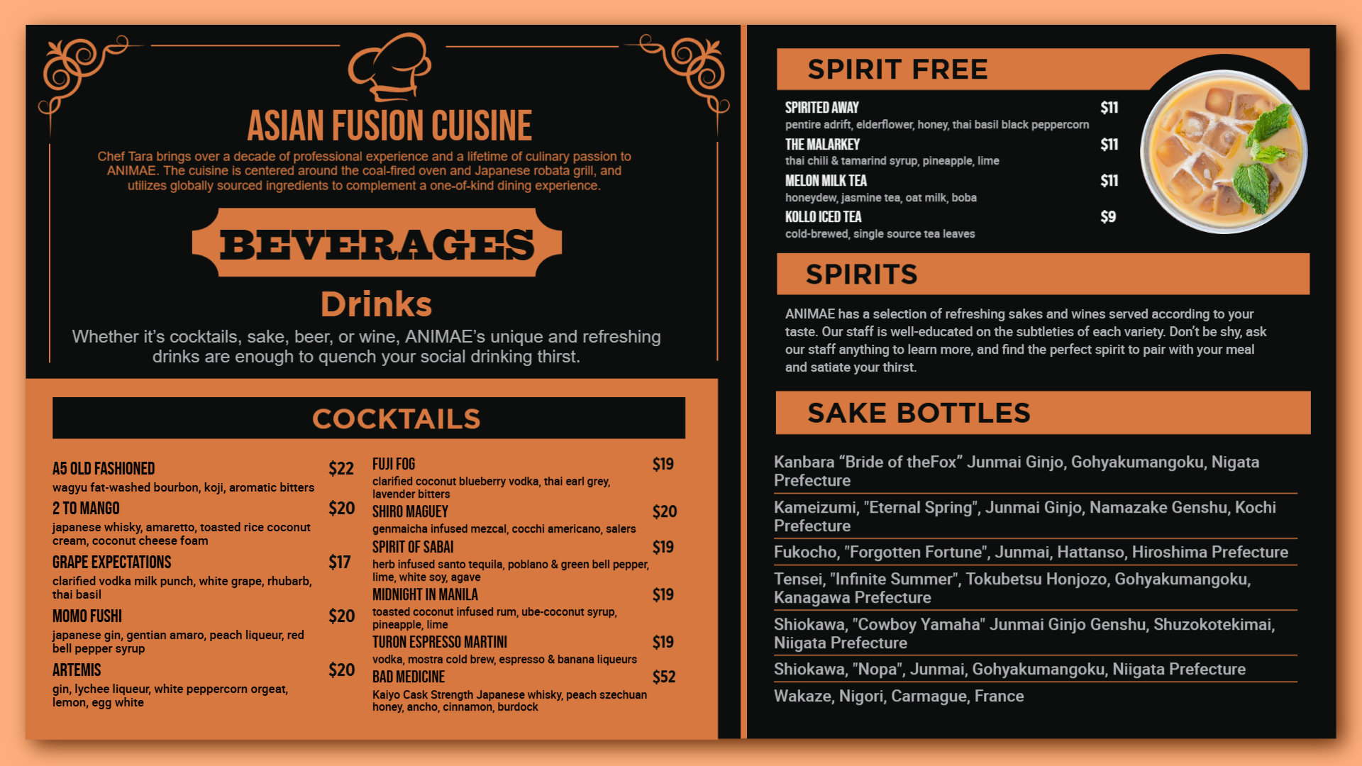 Beverage Digital Menu
