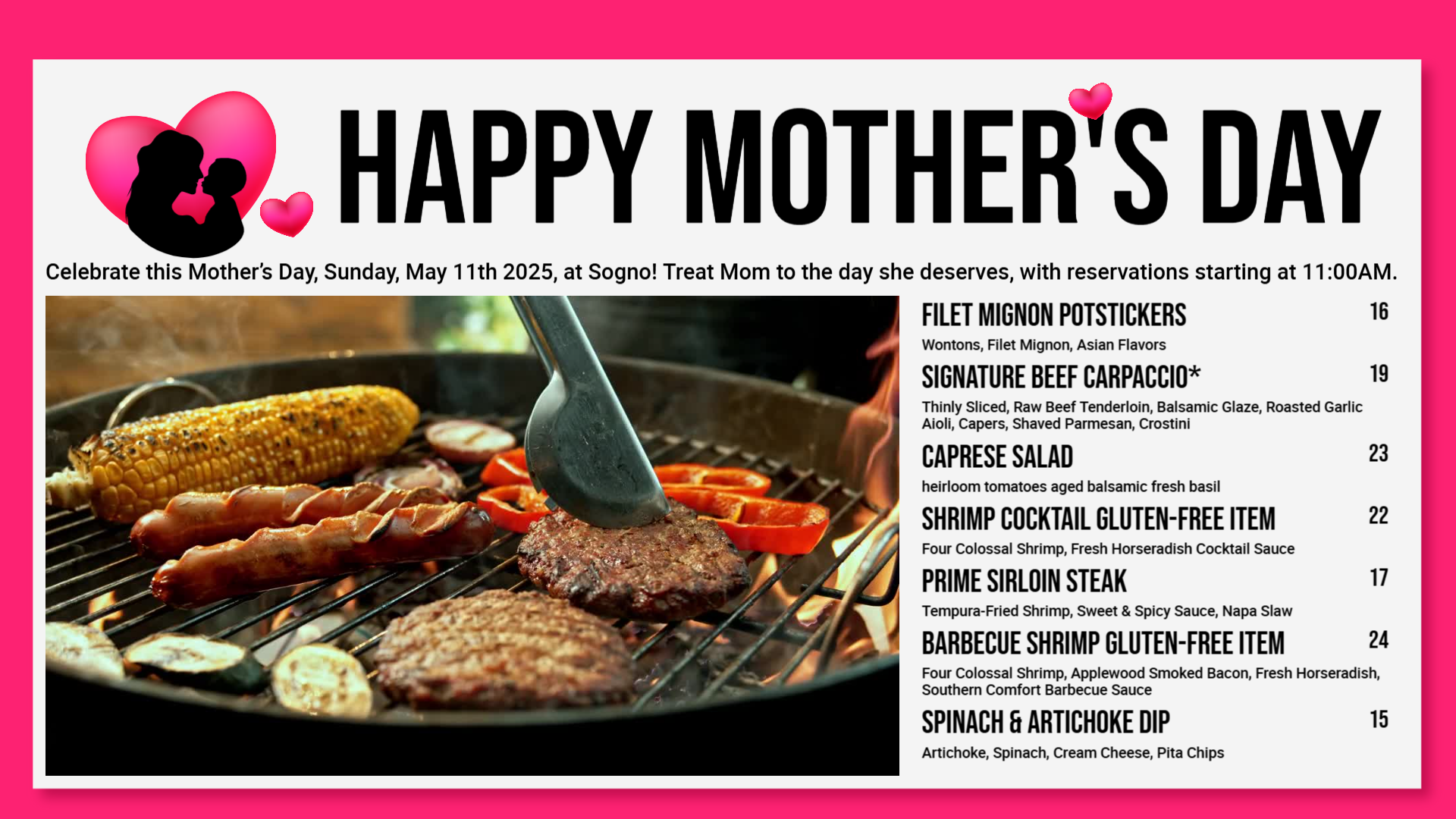 Mother’s Day digital video menu