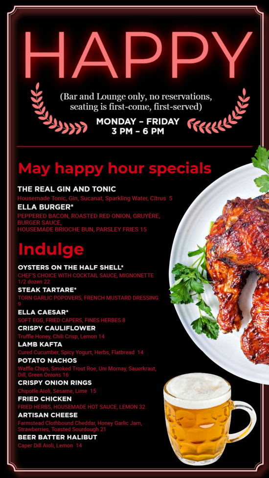 Happy Hour Wall Menu