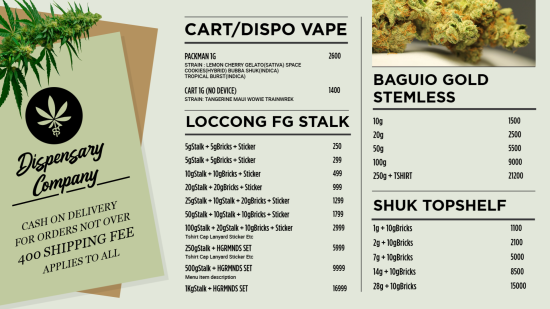 Dispensary vape menu 