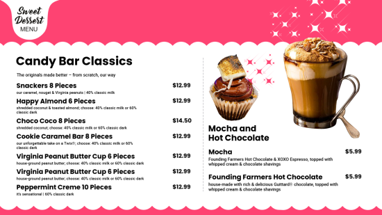 Dessert Wall Menu part 3