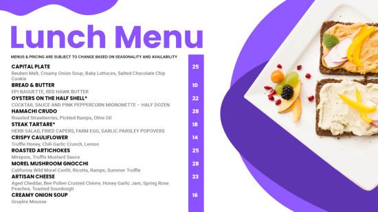 Lunch Wall menu design part 2