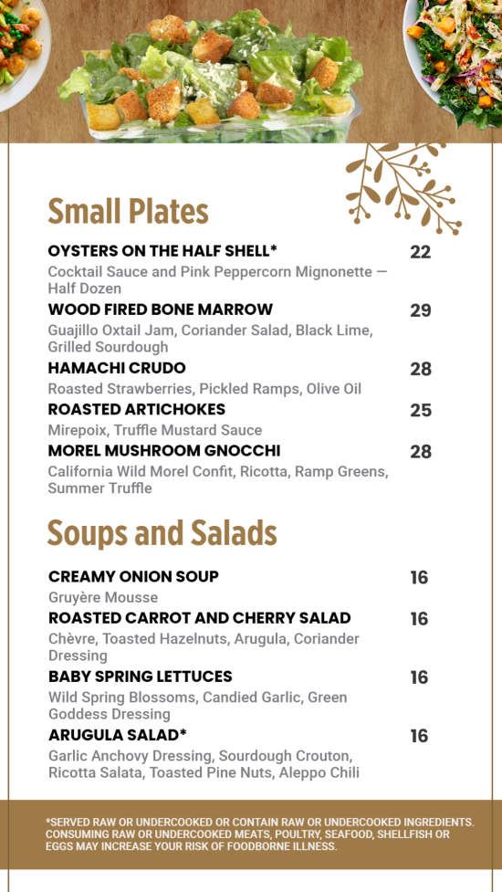 Dinner wall menu part 2